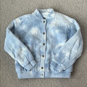 Universal Threads Tie-Dye Bomber Jacket Cotton Blue Spring Clouds Coat Size XS